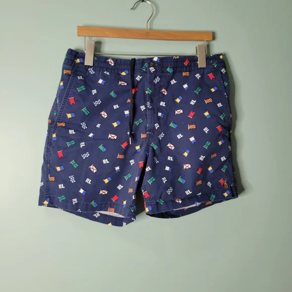 パンツ POLO RALPH LAUREN/ SAILING FLAG SHORTS POLO RALPH LAUREN Men's Navy Stretch Classic Fit 9